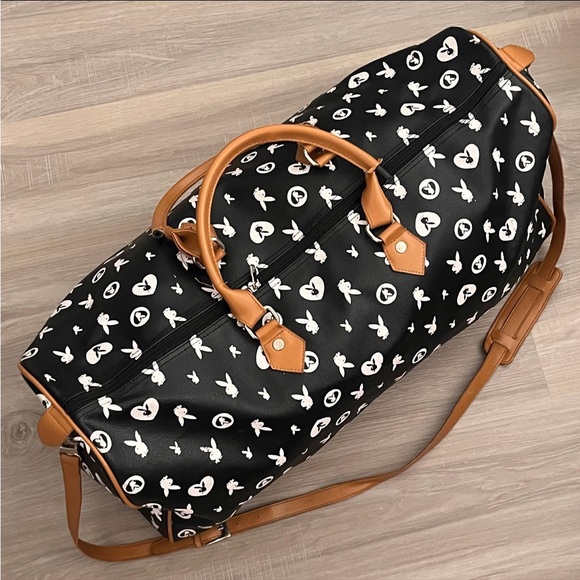 PLAYBOY Handbags - Playboy Y2K Monogram Bunny All Over Print Crossbody Duffle Bag